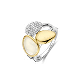 TI SENTO sormus, keltakullattua hopeaa, kristalli ja zirkonit, 12387MW