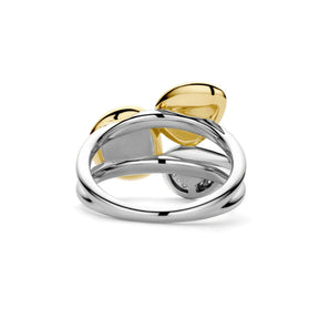 TI SENTO sormus, keltakullattua hopeaa, kristalli ja zirkonit, 12387MW