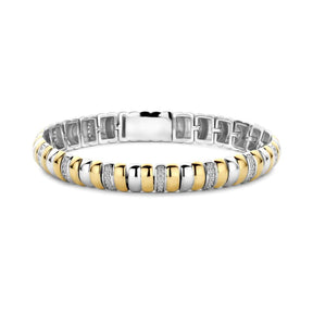 Ti Sento rannekoru, keltakullattua hopeaa ja zirkonit, 23081ZY