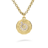 Timanttiriipus, aurinko-horoskooppi 0,02ct, keskikoko, keltakulta