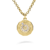 Timanttiriipus, aurinko-horoskooppi 0,02ct, keskikoko, keltakulta