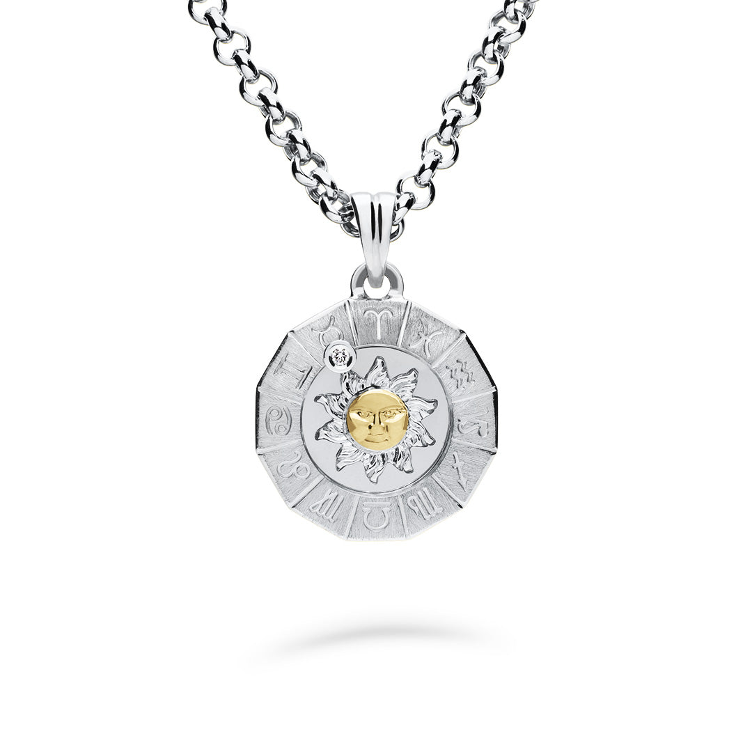 Timanttiriipus, aurinko-horoskooppi 0,02ct, keskikoko, valkokulta