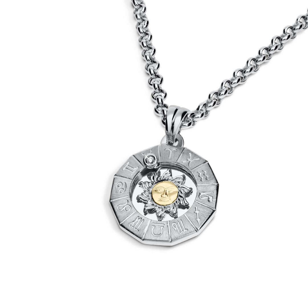 Timanttiriipus, aurinko-horoskooppi 0,02ct, keskikoko, valkokulta