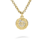 Timanttiriipus, aurinko-horoskooppi 0,07ct, pieni, keltakulta