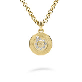 Timanttiriipus, aurinko-horoskooppi 0,07ct, pieni, keltakulta