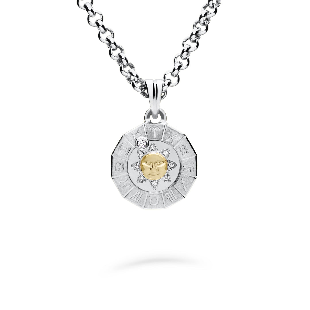 Timanttiriipus, aurinko-horoskooppi 0,07ct, pieni, valkokulta