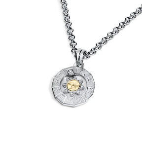 Timanttiriipus, aurinko-horoskooppi 0,07ct, pieni, valkokulta