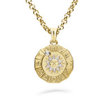 Timanttiriipus, aurinko-horoskooppi 0,14ct, iso, keltakulta