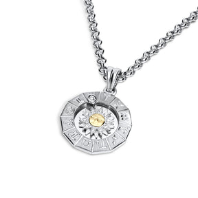 Timanttiriipus, aurinko-horoskooppi 0,14ct, iso, valkokulta