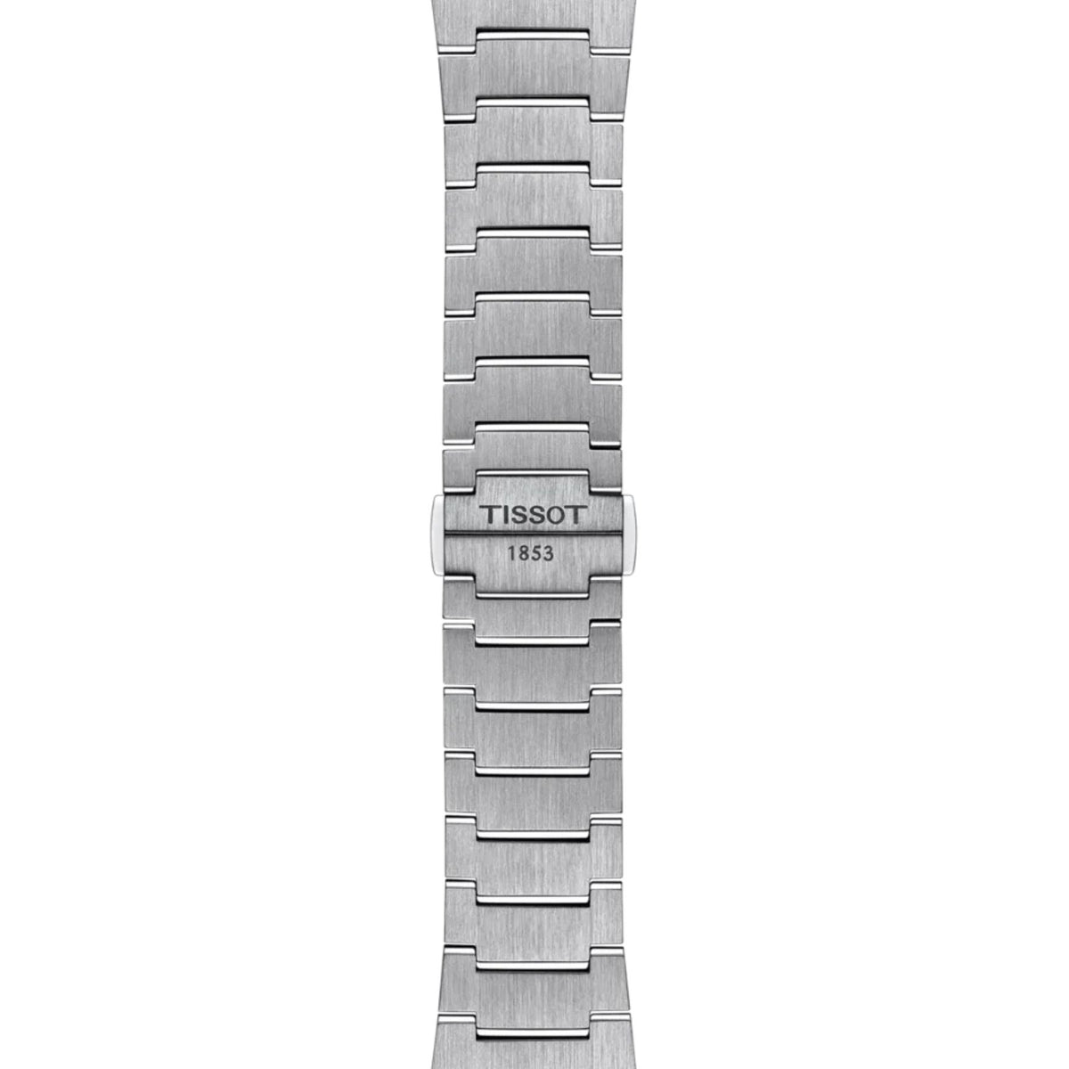 Tissot rannekellon teräsranneke ja Tissot 1853 kaiverruksella varustettu taittolukko