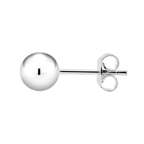 Valkokultaiset pallokorvakorut, 5mm pallo, 14K valkokulta