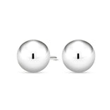 Valkokultaiset pallokorvakorut, 6mm pallo, 14K valkokulta
