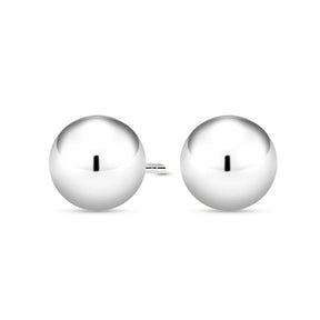 Valkokultaiset pallokorvakorut, 6mm pallo, 14K valkokulta