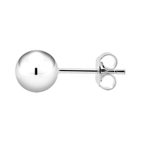 Valkokultaiset pallokorvakorut, 6mm pallo, 14K valkokulta