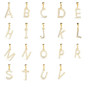 Vittoria kirjainriipukset A-V zirkoneilla, keltakultaa