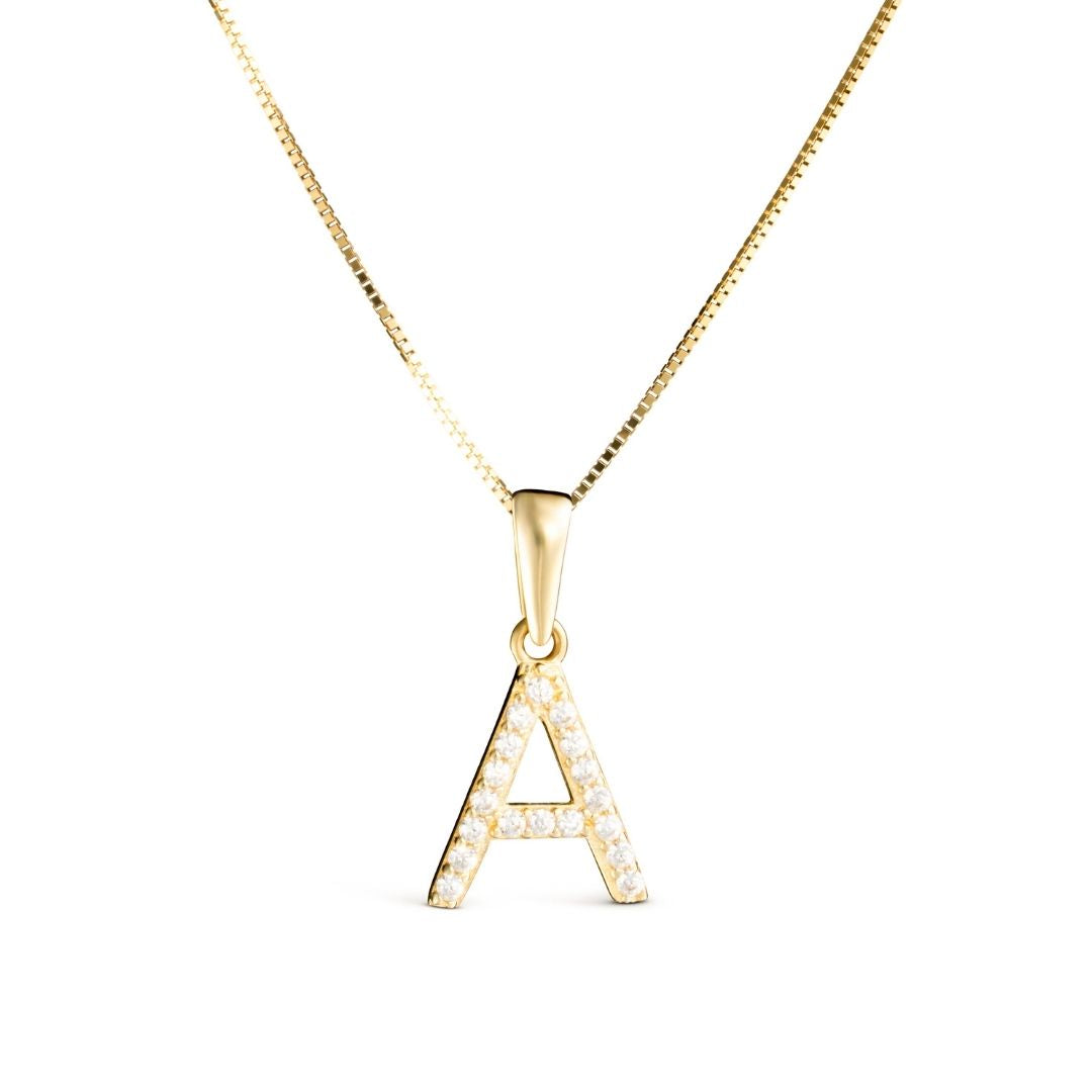 Vittoria kirjainriipukset A-V zirkoneilla, keltakultaa