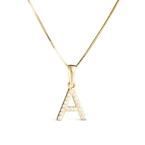 Vittoria kirjainriipukset A-V zirkoneilla, keltakultaa