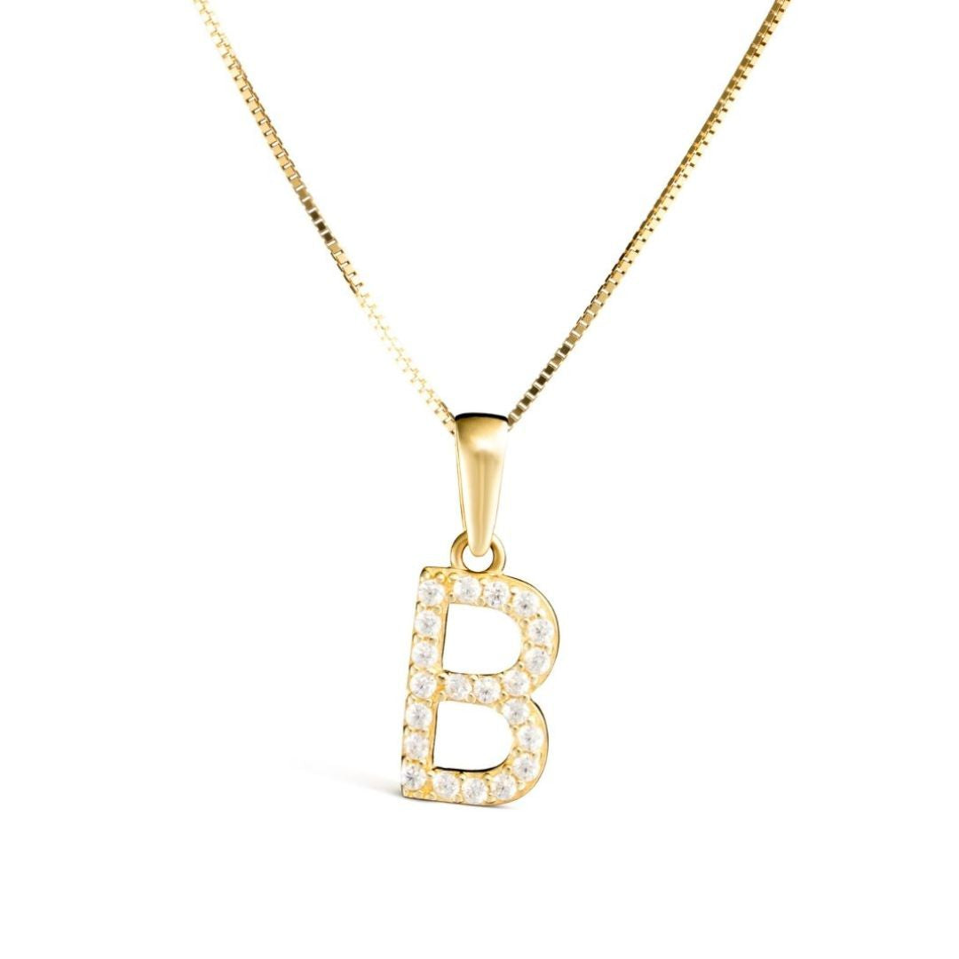 Vittoria kirjainriipukset A-V zirkoneilla, keltakultaa