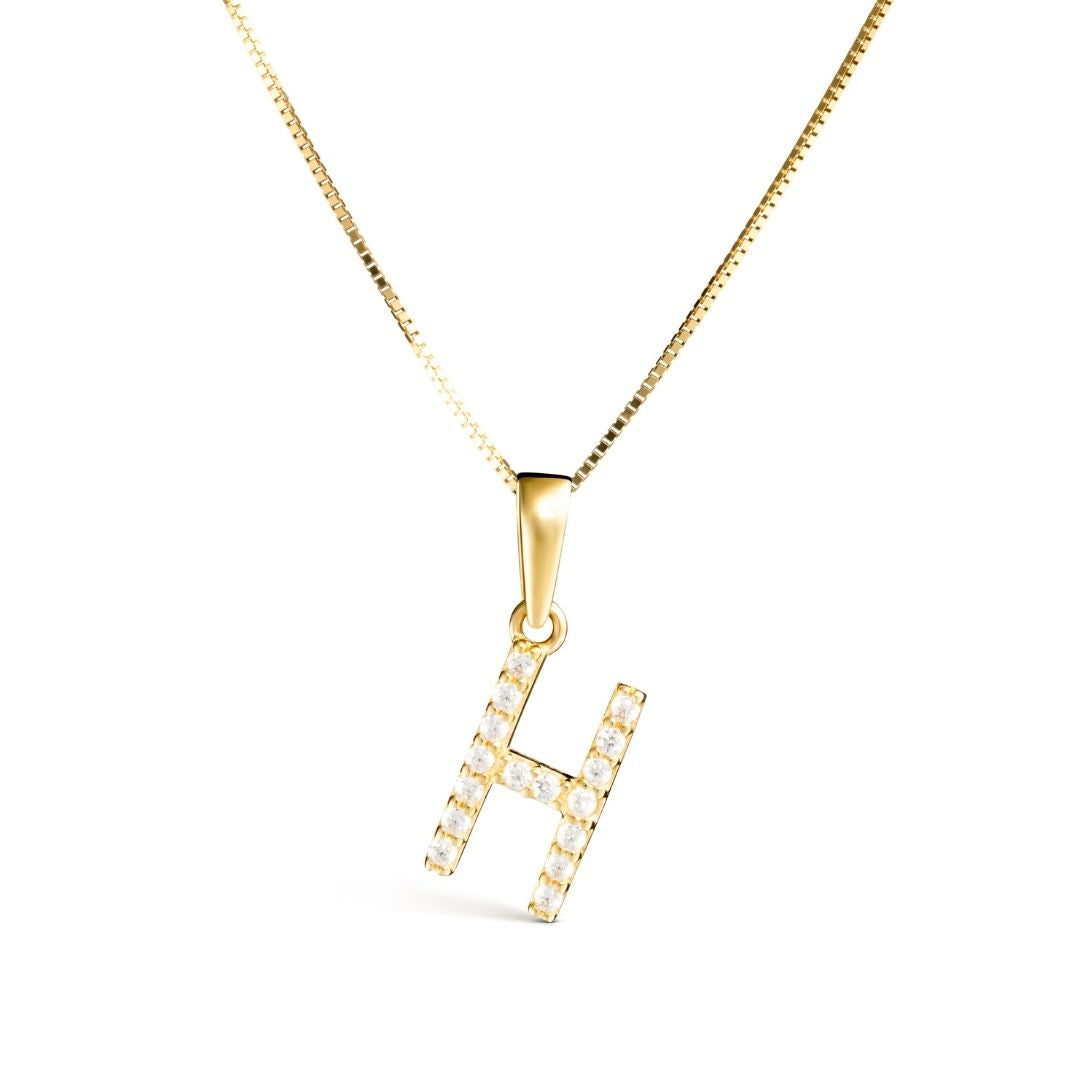 Vittoria kirjainriipukset A-V zirkoneilla, keltakultaa