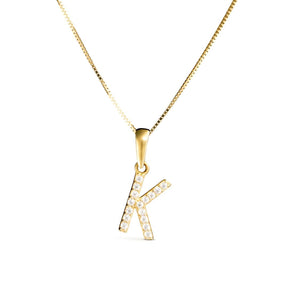 Vittoria kirjainriipukset A-V zirkoneilla, keltakultaa