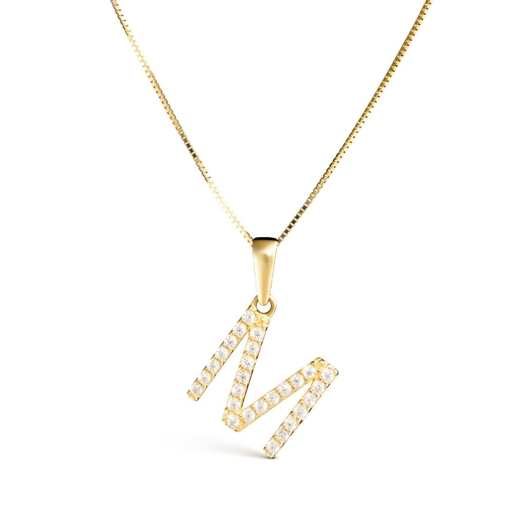 Vittoria kirjainriipukset A-V zirkoneilla, keltakultaa