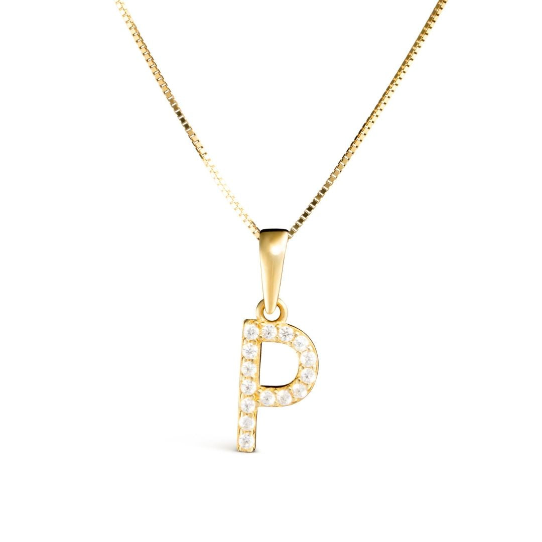 Vittoria kirjainriipukset A-V zirkoneilla, keltakultaa