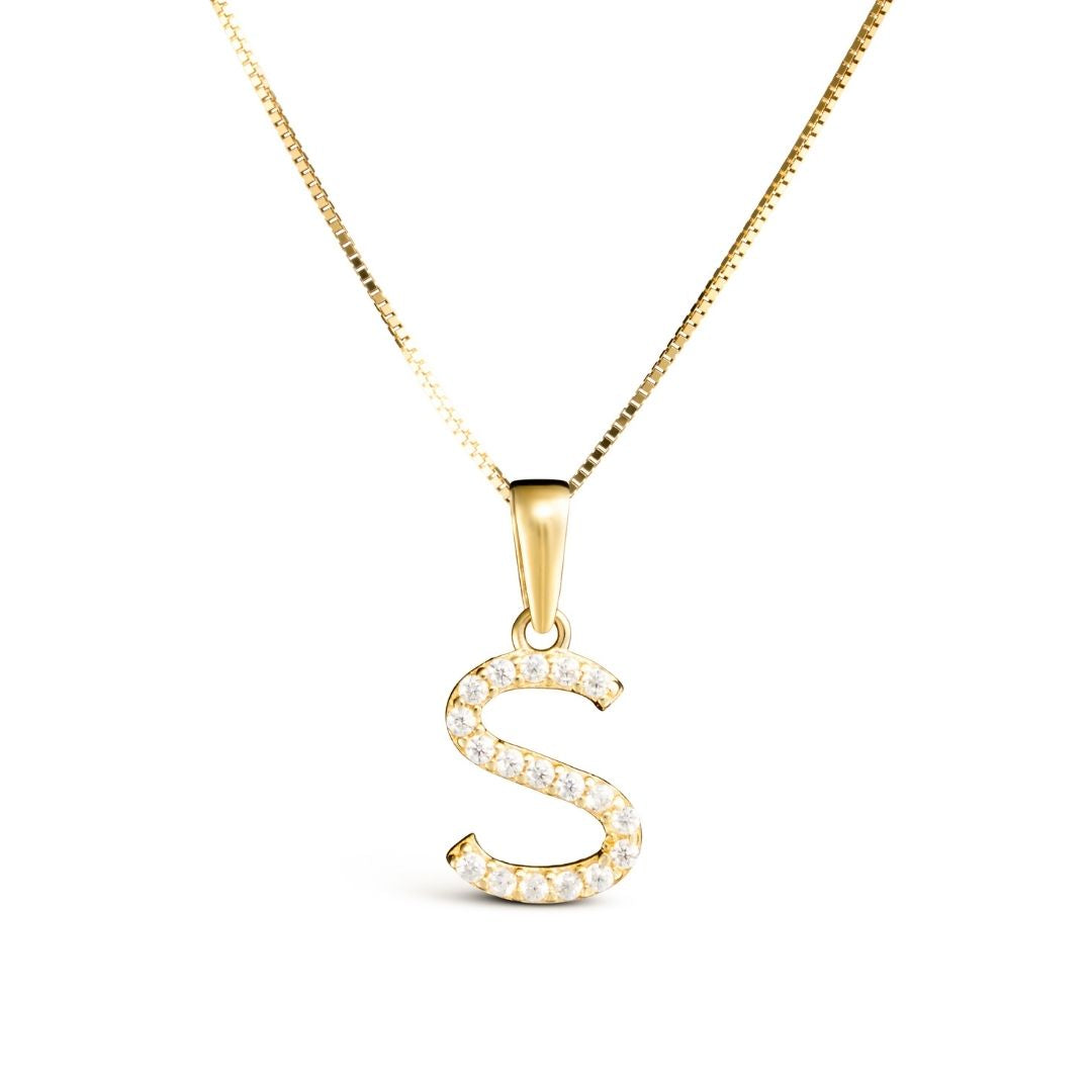 Vittoria kirjainriipukset A-V zirkoneilla, keltakultaa