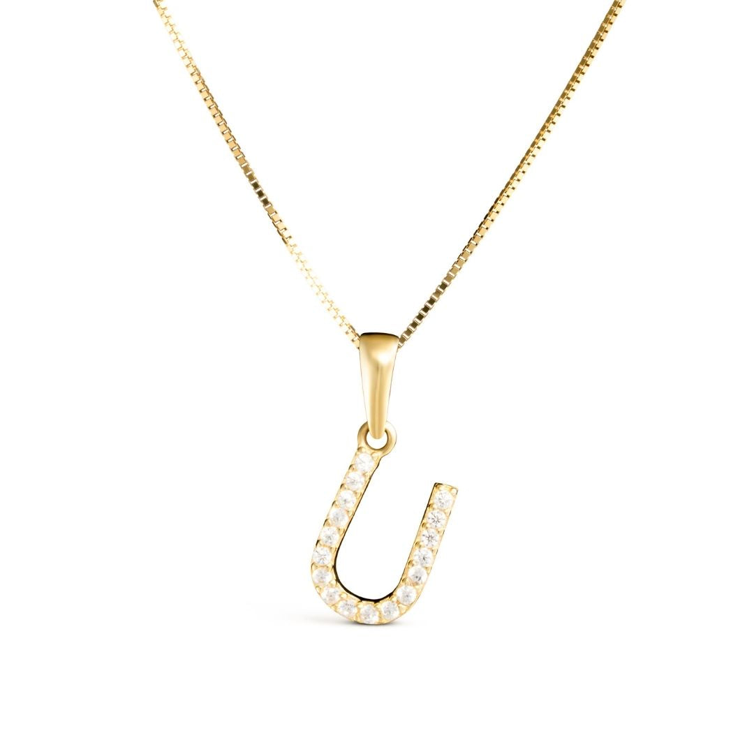 Vittoria kirjainriipukset A-V zirkoneilla, keltakultaa