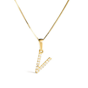 Vittoria kirjainriipukset A-V zirkoneilla, keltakultaa