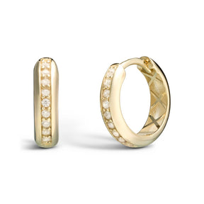 Vittoria rengaskorvakorut, 14,7 mm, keltakultaa ja zirkonit