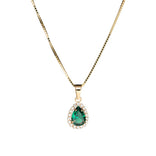 Vittoria riipus vihreällä ja kirkkailla zirkoneilla, keltakultaa