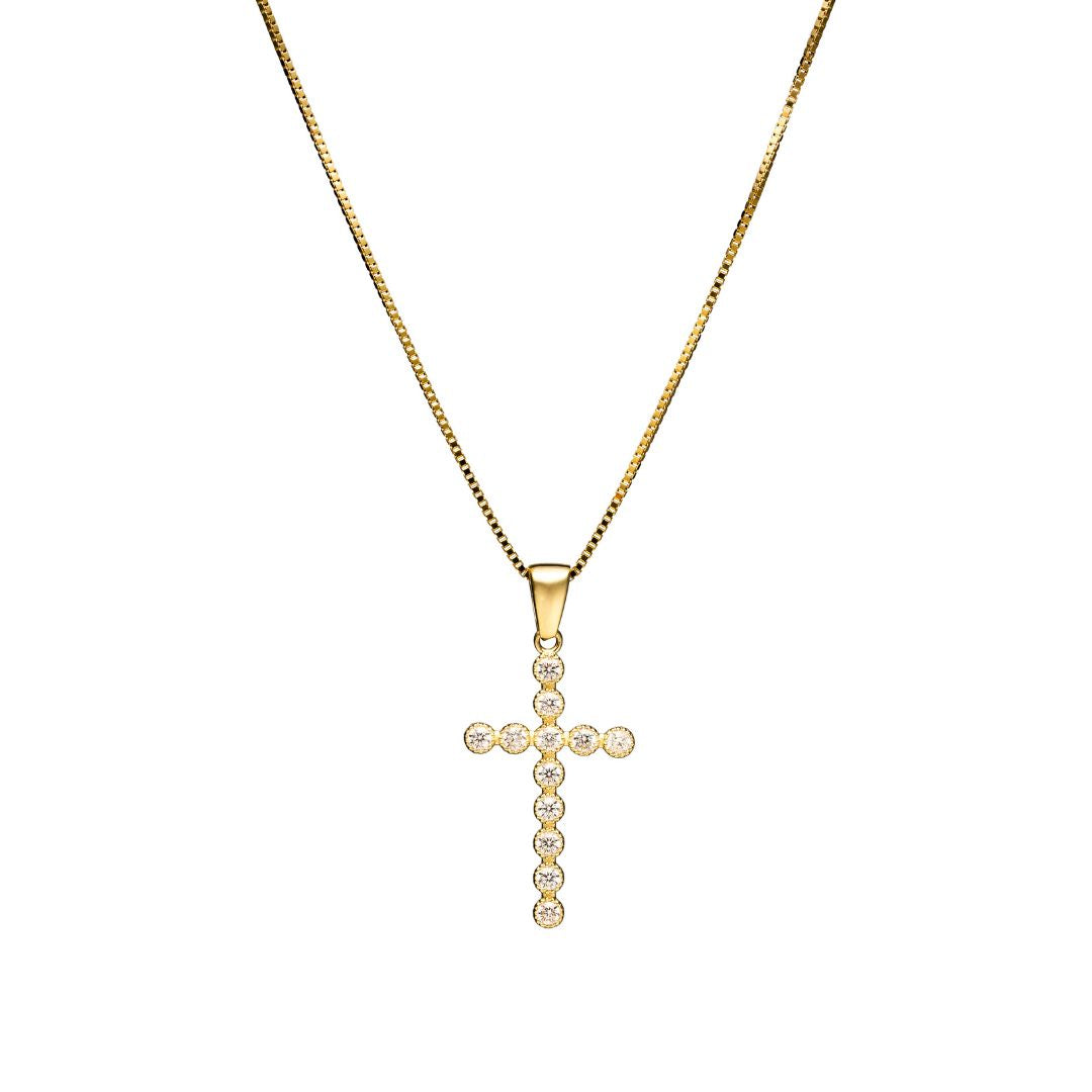 Vittoria ristiriipus zirkoneilla, keltakultaa