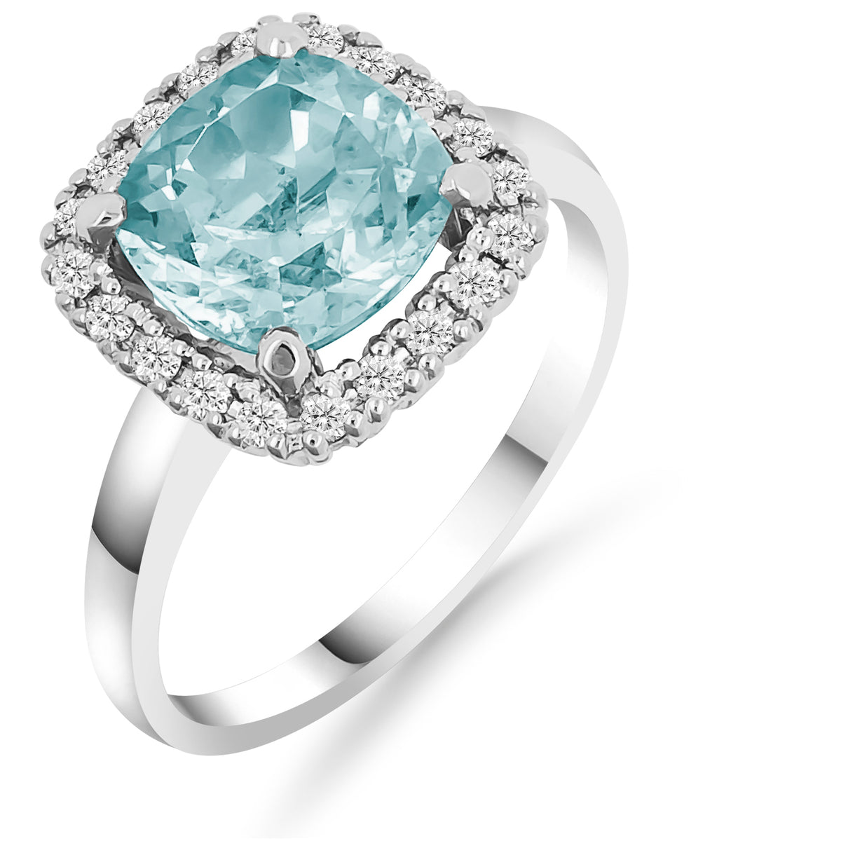 Silván timanttisormus sinisellä topaasilla 0,20ct, 14K valkokultaa, Silván timanttikorut - Silván - Laatukoru