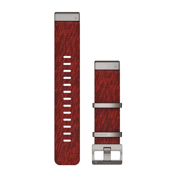 Garmin QuickFit 22mm ranneke, jakardikudottu punainen nailon 010-12738-22 - Garmin - Laatukoru