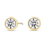 Kultaiset korvakorut 5mm kirkkaalla zirkoniakivellä, 14K keltakulta