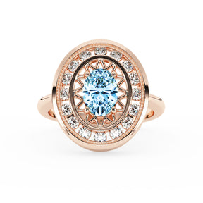 Silván Carmosier diamond ring with 0,32ct sapphire, 14K rose gold, Silván wedding rings