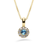 Silván Lauriel timanttiriipus 0,10ct topaasilla, 14K keltakultaa, Silván timanttikorut