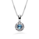 Silván Lauriel timanttiriipus 0,10ct topaasilla, 14K valkokultaa, Silván timanttikorut