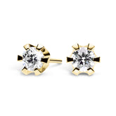 Silván Solitaire diamond earrings 0,20ct, 14K yellow gold, Silván diamond jewellery