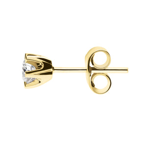Silván Solitaire diamond earrings 0,20ct, 14K yellow gold, Silván diamond jewellery