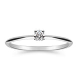 Silván Solitaire timanttisormus 0,10ct, 14K valkokultaa, Silván vihkisormukset