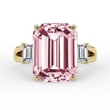 Silván timanttisormus 4,38ct morganiitilla ja 0,60ct timanteilla, 18K keltakultaa, Silván vihkisormukset
