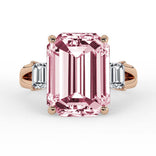 Silván timanttisormus 4,38ct morganiitilla ja 0,60ct timanteilla, 18K rosekultaa, Silván vihkisormukset