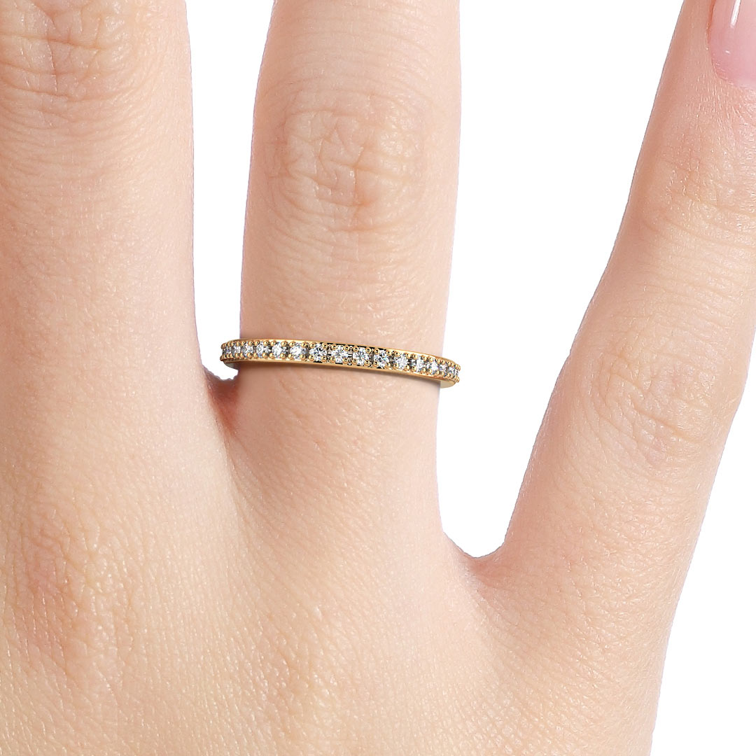 Silván Mimosa diamond ring 0,17ct, 14K yellow gold, Silván wedding rings