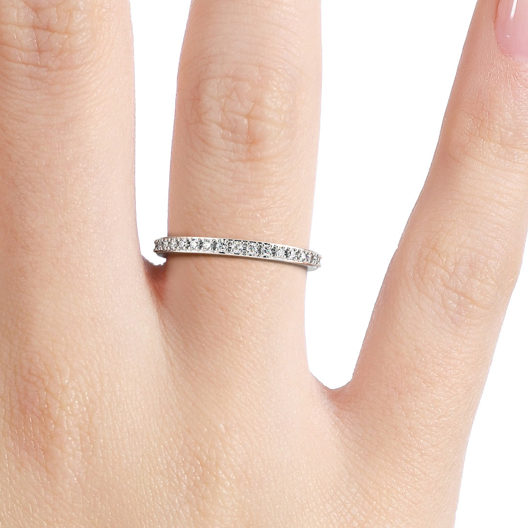 Silván Mimosa diamond ring 0,17ct, 14K white gold, Silván wedding rings
