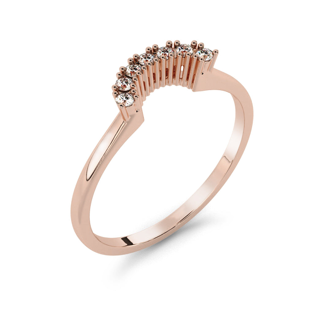 Silván side ring with diamonds 0,07ct, 14K rose gold, Silván wedding rings