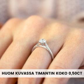 Silván diamond ring 0,30ct, 14K white gold, Silván wedding rings