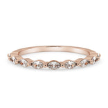 Silván timanttisormus 0,27ct markiisi-hiotuilla timanteilla, 14K rosekultaa, Silván vihkisormukset