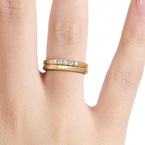 Silván diamond ring 0,05ct, 14K yellow gold, Silván wedding rings