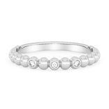 Silván timanttisormus pallokuvioitu 0,03ct, 14K valkokultaa, Silván vihkisormukset